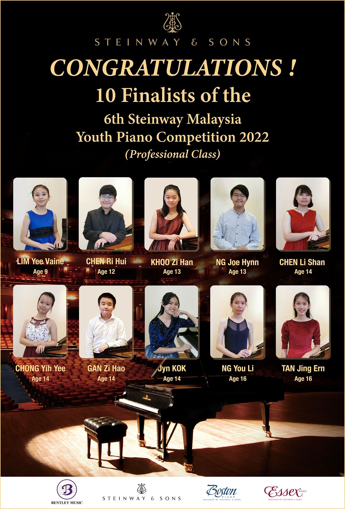 10 Finalists of the 6th SMYPC Piano Competition Poster